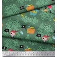 thumbnail image 3 of Soimoi Silk Fabric Flag,Treasure Box & Pirate Boy Nautical Printed Craft Fabric by The Yard 42 Inch Wide, 3 of 3