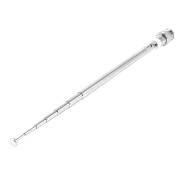 Unique Bargains Antenne de Scanner Télescopique à Angle Droit pour CMale BN Domestique Ton Argenté