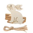 thumbnail image 4 of XZNGL Travel Bag 10Pcs Wood Rabbit Hanging Ornaments With Twines for Easter Party Decoration, 4 of 8