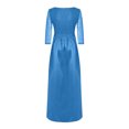 thumbnail image 4 of EGNMCR Robes de Soirée pour Femmes, Robes Formelles pour Femmes, Robes de Cocktail pour Femmes Mode Femmes Col en V Manches Mi-Longues Uni Paillettes Fente Haute Manches Longues Robe de Soirée Longue Robe de Cocktail Femmes Robe, 4 of 8