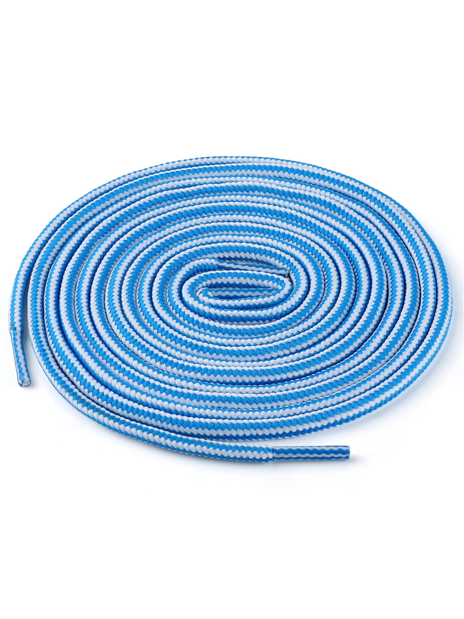 INSPIRE CHIC Unisex Round Rope Dual Colored Striped 1/5 Thick Boot Shoelace 90cm / 35.43" White Blue
