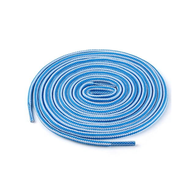 INSPIRE CHIC Unisex Round Rope Dual Colored Striped 1/5 Thick Boot Shoelace 90cm / 35.43" White Blue