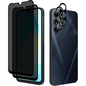 2+2 pcs Verre trempé pour Samsung Galaxy A17 / A16 Protecteur d'écran de confidentialité [Anti-Spy] [ Anti-Scratch] [9H Hardness] Caméra Lentille Protecteur Film pour Samsung Galaxy A17 5G / Galaxy A16 4G/5G