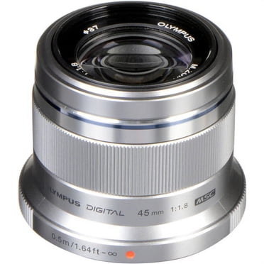 Olympus M.Zuiko Objectif Numérique 45 mm F1.8, pour Appareils Photo Micro Quatre Tiers (Argent)