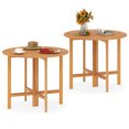 thumbnail image 1 of Costway Ensemble de 2 Tables à Manger Rondes Pliantes d'Extérieur de 36 Pouces avec Plateau à Lattes pour Cour Arrière, 1 of 10