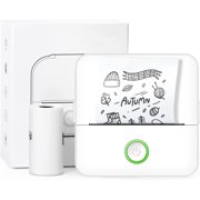 Mini Inkless Sticker Printer, Portable Bluetooth Mini Pocket Printer Sticker Maker for Notes, Memos, Photos, Labels, Receipts, Sticker Maker, Pocket Thermal Printer, Compatible with iOS and Android