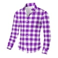 thumbnail image 4 of Timdgard Button down Shirts for Men Fall Plaid Lapel V Neck Long Sleeve Shirts Work Casual Tops, 4 of 8