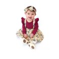 thumbnail image 4 of Newborn Baby Girl Boy Ruffled Long Sleeve Romper Solid Color Casual Bodysuit Spring Fall Clothes, 4 of 6