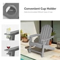 thumbnail image 2 of Patiojoy Chaise Adirondack Chaise de Foyer Extérieure avec Porte-Gobelet Chaise Longue Résistante aux Intempéries pour Cour Arrière Jardin Patio et Terrasse Gris, 2 of 8