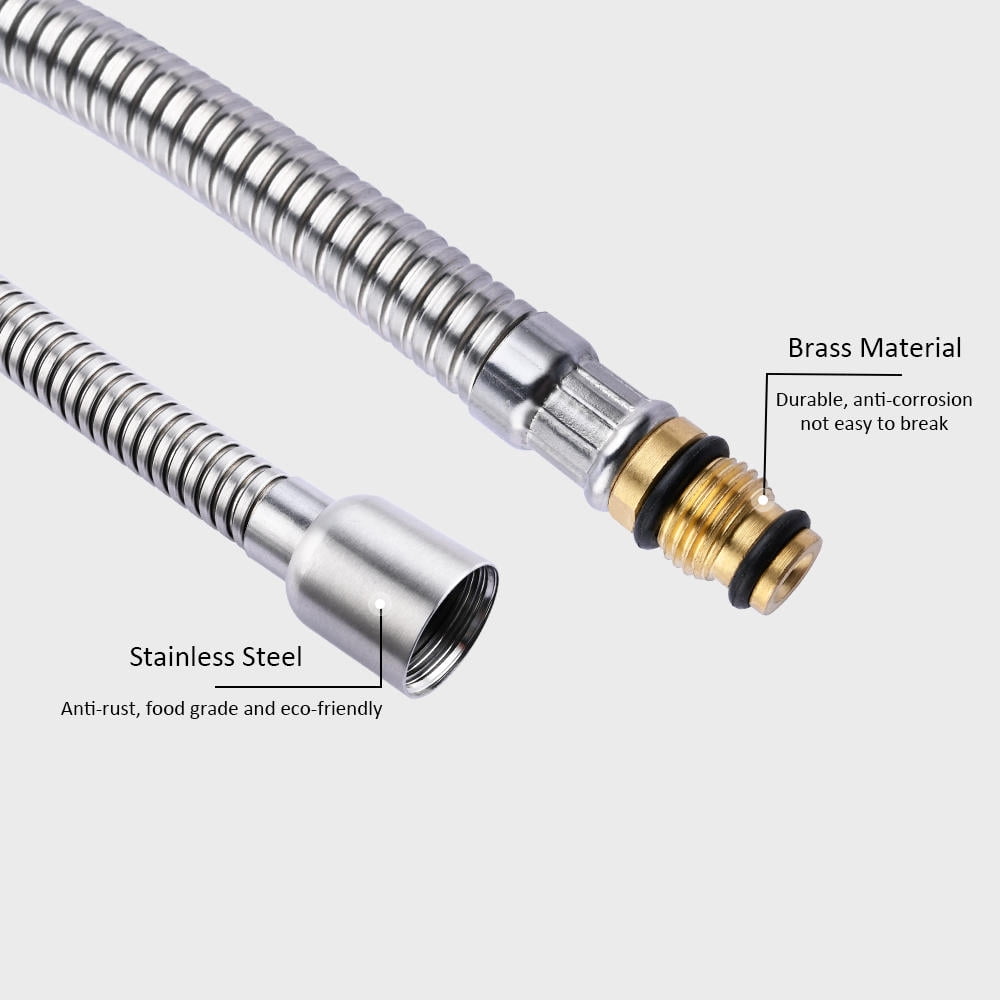 Replacement Hose Kit For Pull-Down Kitchen Faucet - 59 Inch, G1/2 Thread, Nylon & Silicone, Black