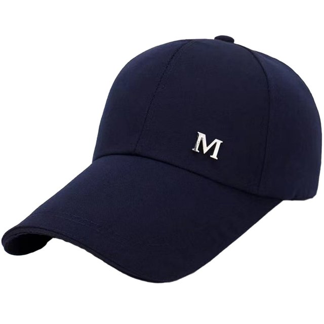 Baseball Hat Adjustable Extended Brim M Letter Decoration Sun Protection Sports Hat Summer Sports Supply