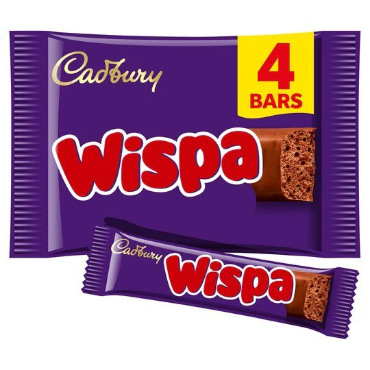 Cadbury Dairy Milk Wispa Barres de Chocolat Lot de 4