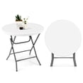 thumbnail image 1 of Costway Table Ronde Pliante de 32 Pouces Table Portable et Légère pour Usage Intérieur et Extérieur Blanc, 1 of 10