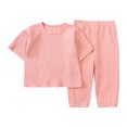 thumbnail image 1 of Birdeem Mode Filles Décontracté T-Shirts à Manches Courtes Col Rond Bouton Uni Ensembles de Pantalons Longs, 1 of 10