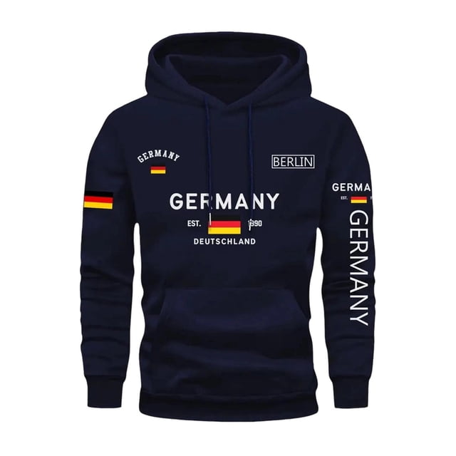 Men's Fall Winter Hooded Drawstring Sweatshirt Loose Fit Casual Sweater for Everyday Leisure