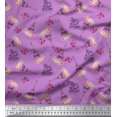 thumbnail image 1 of Soimoi Moss Georgette Fabric Text,Floral & Eiffel Tower Architectural Printed Fabric 1 Yard 42 Inch Wide, 1 of 3