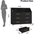 thumbnail image 3 of Commode à 6 Tiroirs avec Station de Recharge et Tablette de Rangement, Commode en Bois avec 5 Pieds en Métal, 3 of 7