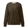thumbnail image 4 of Pxiakgy Chandail Décontracté à Manches Longues pour Femmes Automne Hiver Col Rond Couleur Unie Café + L, 4 of 5