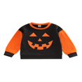 thumbnail image 1 of Bébé bébé Garçons Filles Halloween Sweat-Shirt Citrouille Visage Imprimé Col Rond Manches Longues Pull-Overs, 1 of 6