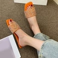 thumbnail image 2 of RKSTN Pantoufles pour Femmes Nouvelles Rétro à Bout Carré Chaussures Plates Sandales Décontractées à Strass Pantoufles,Pantoufles pour Femmes Intérieur Extérieur, 2 of 6