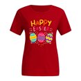 thumbnail image 4 of EGNMCR Chemises de Pâques pour Femmes Chemises Imprimé de Pâques Femmes Joyeuses Pâques Imprimé Manches Courtes Hauts Blouse T-Shirt T-Shirt pour Femmes, 4 of 5