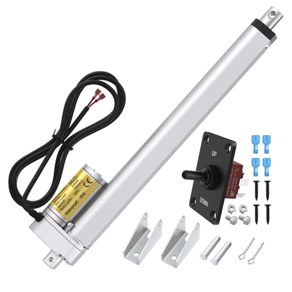 HLONK 12V Linear Actuator 4" Actuator 14 mm/s High Speed Linear Actuator Waterproof 1000N/220lbs Stroke with Reverse Polarity Switch Controller