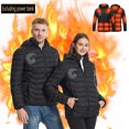 thumbnail image 1 of EGNMCR Womens Plaid Shacket Jacket USB Intelligent Constant Temperature Heated Windproof Plus Size Coat For Men And Women Winter 21 Heated Jacket Coat Women Coat, 1 of 9