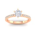 thumbnail image 1 of Certified 1.00 Carat TW Round Natural Diamond Engagement Rings in 14k Rose Gold, 1 of 2