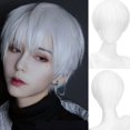 thumbnail image 3 of RYGRZJ Cosplay Perruque pour Hommes, Cheveux Courts, Perruque Cosplay Hommes Femmes Cheveux Courts Lisses Offre, 3 of 4