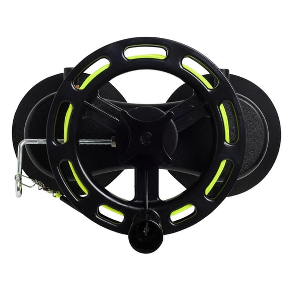 SeaSucker Teaser Reel MF5088 Vacuum Mount; Manual Powered; 8 Inch Spool Diameter; 150 Feet Line Length; Black; HDPE Polyethylene Deck; With Hardware