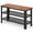 Brown, variant on Giantex Storage Bench Rack with 2 Mesh Shelves, Metal 3-Tier Storage Industrial Shoe Rack Organizer, Shoe Bench for Entryway Hallway Living Room (Rustic Brown)