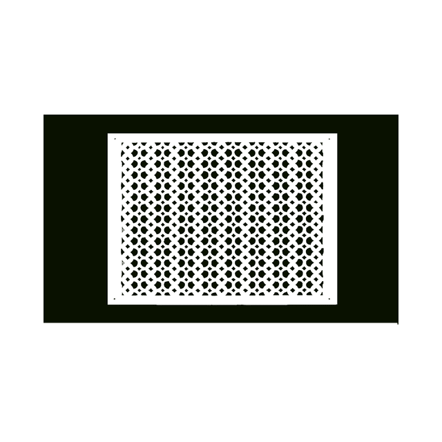 Grille à Retour d'Air 14′′x20′′ avec Trous et Vis, Taille de Plaque Frontale 16′′x22-3/4′′, Couvercle Décoratif de Conduit de CVC, Évent en Fonte Enduit de Poudre Repeintable pour Murs, Plafonds, Planchers – Motif Champignon Tudor VR100