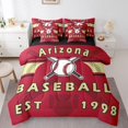 thumbnail image 1 of YST Ensemble de Literie 7 Pcs pour Lit Simple, Ensemble de Couette de Baseball, Ensemble de Lit Réversible Joueur de Baseball, Couette en Microfibre Douce de Sport avec Ensemble de Draps, Toutes Saisons, Arizona, 1 of 5