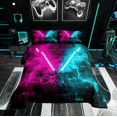 thumbnail image 1 of Erosebridal Ensembles de Couette Sabre Laser de Jeu Format Très Grand, Couettes et Duvets Néon Éclair, Décor Mode Moderne, Réversible, 1 of 8