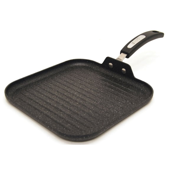 Starfrit The Rock 25cm (10") Non-Stick Grill Pan, Durable Forged Aluminium, Oven Safe, PFOA Free, Easy to Clean, Black