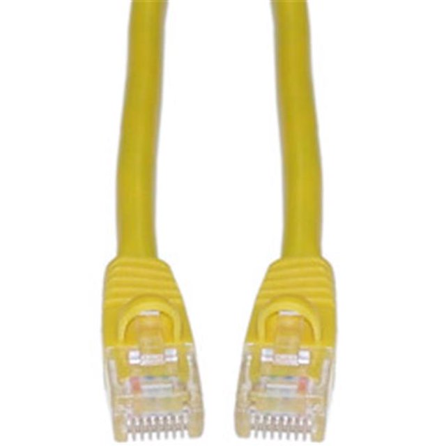 Cat6a Yellow Ethernet Patch Cable Snagless Molded Boot 500 MHz 10 foot