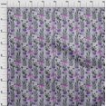 thumbnail image 4 of oneOone Tissu Jersey Coton Violet Floral Rétro Matériel de Robe Tissu Imprimé Tissu au Mètre 58 Pouces de Large, 4 of 5