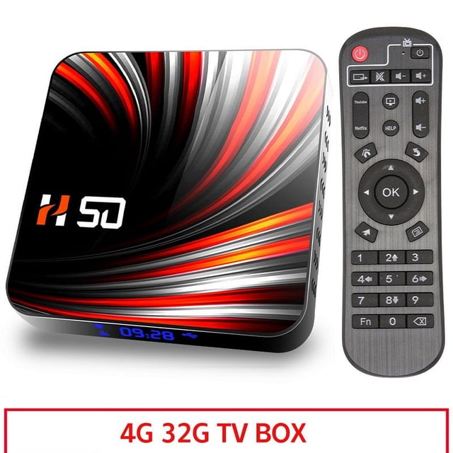 Pour Android Tv Box Android 10.0 4k 4 Go 32 Go 64 Go Lecteur Multimédia Vidéo 3d Boîtier Tv Intelligent 4+32G_British plug