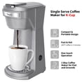 thumbnail image 2 of 2 in 1 Single Serve Coffee Maker for K Cup Pods & Ground Coffee, Mini K Cup Coffee Machine with 6 to 14 oz Brew Sizes, Single Cup Coffee Brewer with One-Press Fast Brewing, Reusable Filters,Grey, 2 of 8