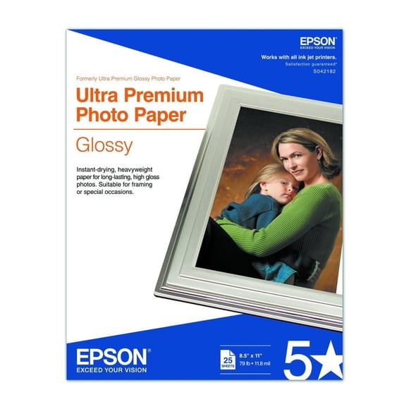 Epson 8x 11 inch 25 Sheet Ultra Premium Photo Paper Glossy
