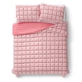 thumbnail image 4 of Mainstays Kids Microfiber Pink Solid Puffy Comforter Set, Full/Queen, 3 Pieces, 4 of 7