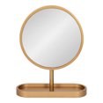 thumbnail image 2 of Kate and Laurel Travis Miroir de Table Moderne, 17 x 21, Or, Miroir Rond Autoportant avec Petit Plateau Décoratif pour Récupérer Tout le Rangement et la Déco de Table, 2 of 9