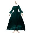 thumbnail image 4 of Yourumao Gothic Dresses for Women Renaissance Retro Solid Dress Plus Size Off Shoulder Maxi Dress Flared Sleeve Cosplay Costume Fall Winter Medieval Court Dress, 4 of 6