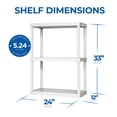 thumbnail image 3 of Gracious Living 3 Shelf Set Height Light Duty Storage Unit, White (2 Pack), 3 of 10