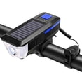 thumbnail image 1 of Amdohai Solar / USB Charging Bike Light Bicycle Bell Horn Lamp Bike Flashlight Bike Front Light USB / Solar-Powered Rechargeable Waterproof Cycling Headlight with3 Modes 5 Sounds Fits Mountain Road, 1 of 7