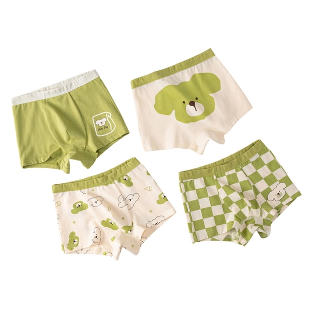 MIASHUI Boys Underwear Breathable Cotton Boys Cartoon Boxer Briefs 4 Pack,4-5 Years