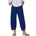 thumbnail image 2 of RXIRUCGD Capris d'Été Confortables et Amples pour Femmes, Couleur Unie, Bleu, Taille : 3TG, 2 of 5