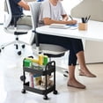 thumbnail image 2 of Penkiiy 2-Tier Rolling Metal Storage Organizer - Mobile Utility Cart, Kitchen Cart with Caster Wheels For Kitchen- Living Room-Office -Bathroom, 2 of 7