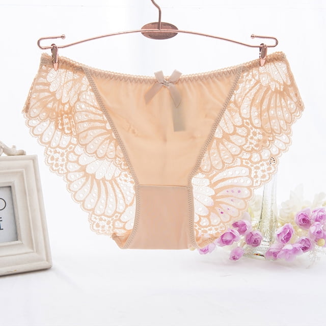 TIMIFIS Women's lace Underwear Low Waist Briefs Invisible Seamless Bikini lace Half Back Coverage Panties - Spring/Summer