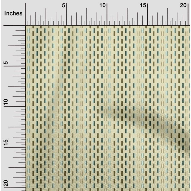 oneOone Cotton Cambric Fabric Line Block Print Fabric BTY 56 Inch Wide